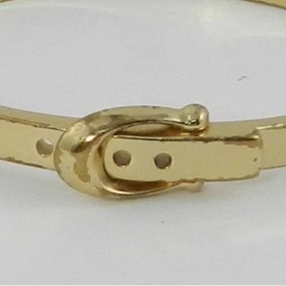 Coach Signature C Gold Tone Belt Hinged Bangle Bracelet - Picture 7 of 7